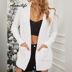💥2/$33💥 SHEIN White Open Front Cardigan
